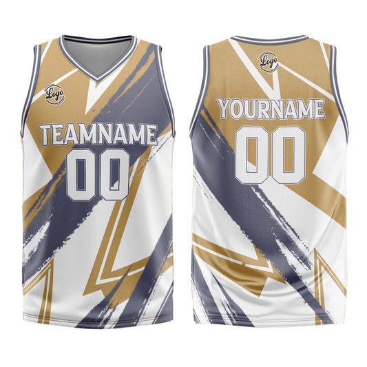 Benutzerdefinierter Braun Grau Basketball Jersey Uniform Anzug gedruckt Ihr Logo Name Nummer