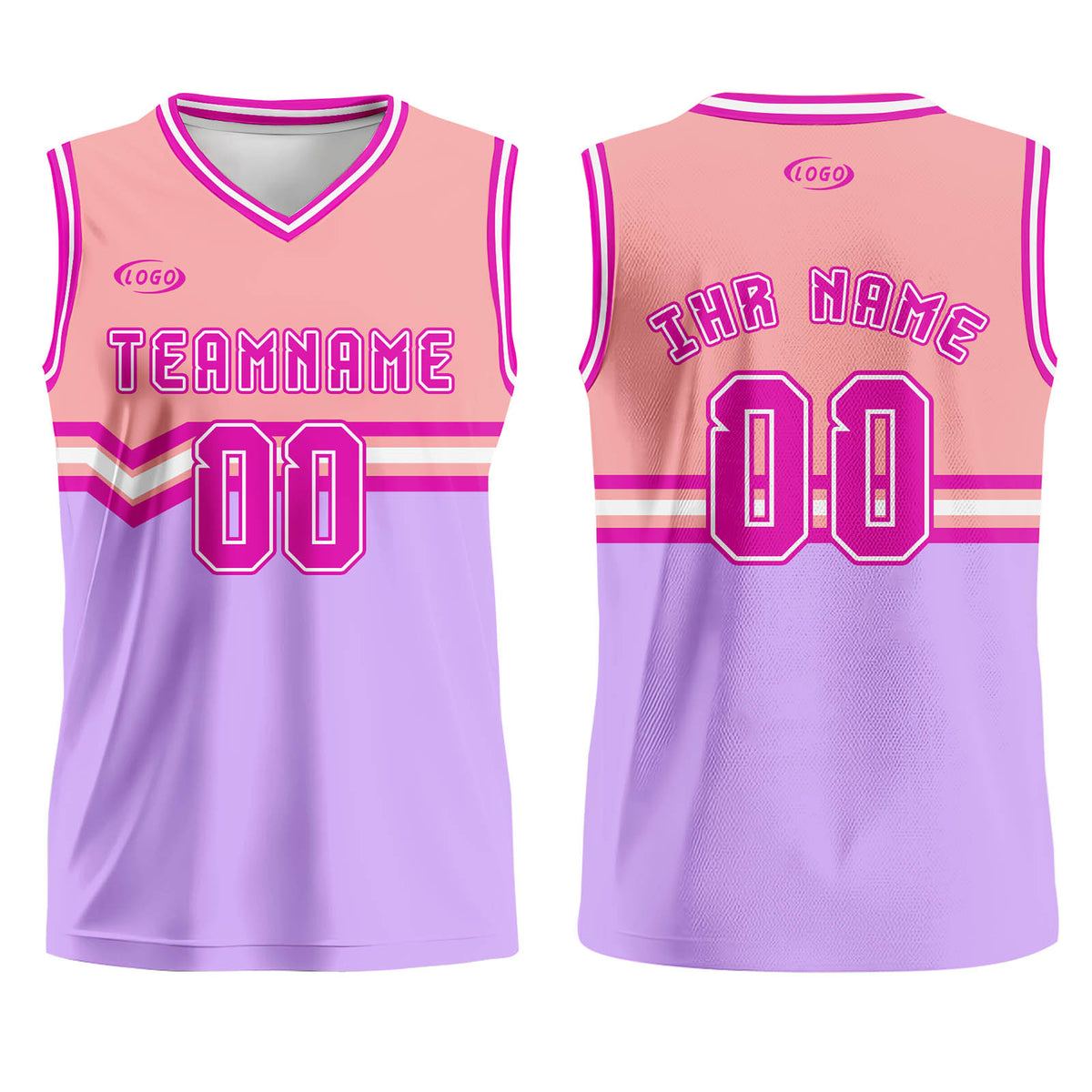 Benutzerdefinierter Rosa Lila Rose Rot Basketball Jersey Uniform Anzug gedruckt Ihr Logo Name Nummer
