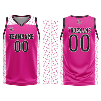 Benutzerdefinierter Rosa Schwarz Basketball Jersey Uniform Anzug gedruckt Ihr Logo Name Nummer