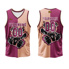 Benutzerdefinierter Rosenrot Basketball Jersey Uniform Anzug gedruckt Ihr Logo Name Nummer