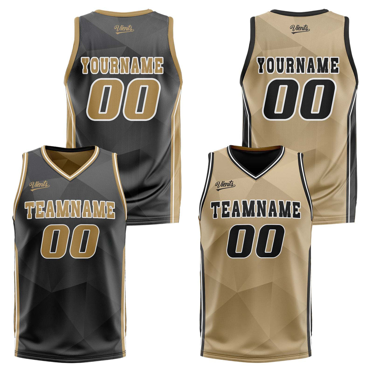 Benutzerdefinierte Schwarz Braun Reversible Basketball Jersey Personalisierte Drucken Name Nummer Logo
