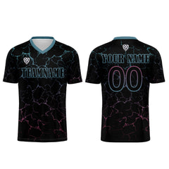 Benutzerdefinierte Schwarz Rosa Trikots für Männer Frauen Personalisierte Fußball Uniformen für Erwachsene und Kind