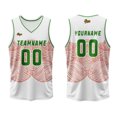 Benutzerdefinierter Rot Grün Basketball Jersey Uniform Anzug gedruckt Ihr Logo Name Nummer
