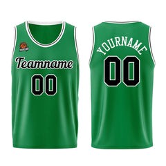 Individuelle Kellygrün Schwarz Basketball Jersey Shorts für Männer und Frauen Gestickter und gedruckter Name, Nummer und Logo
