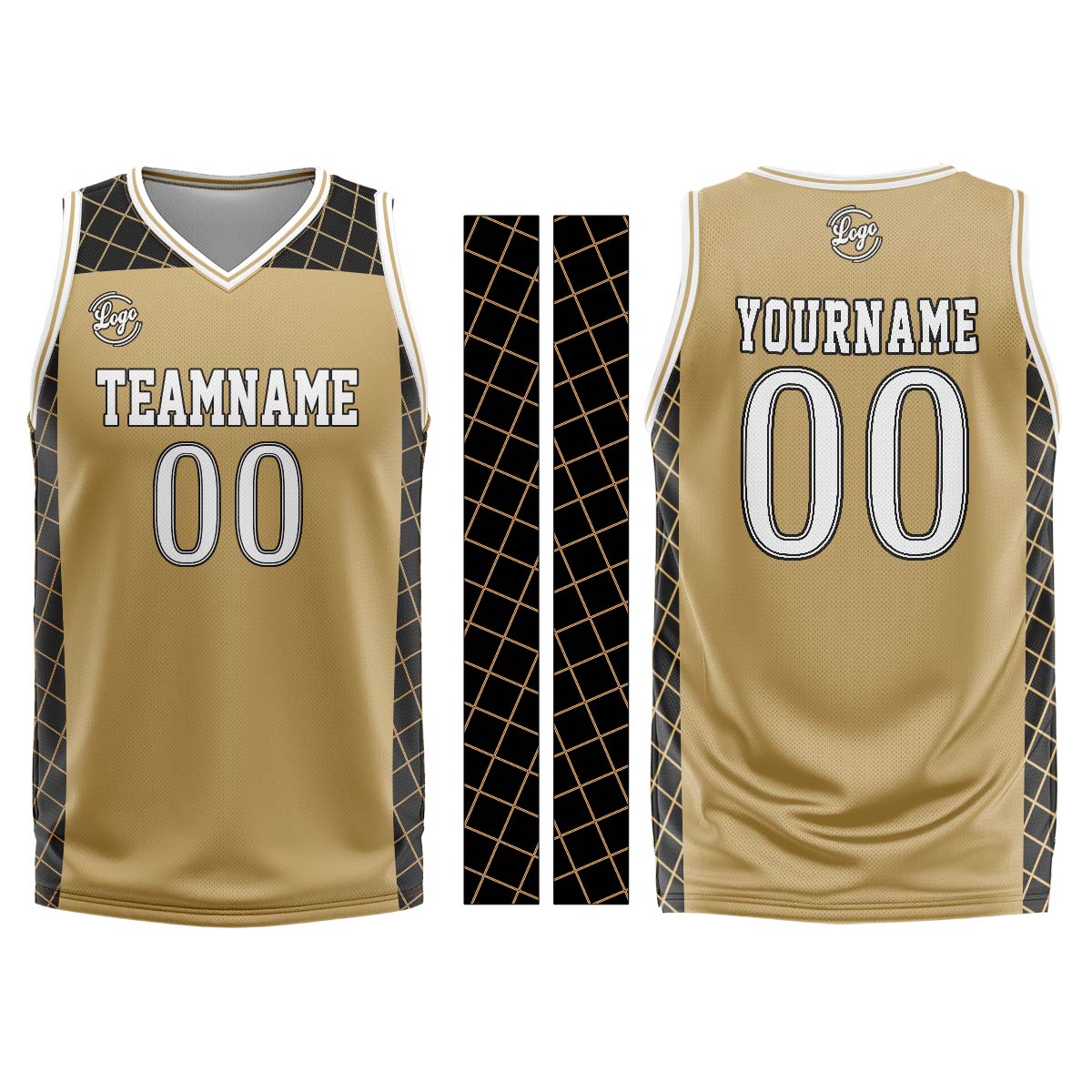 Benutzerdefinierter Braun Schwarz Basketball Jersey Uniform Anzug gedruckt Ihr Logo Name Nummer
