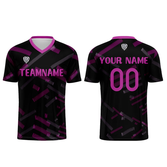 Benutzerdefinierte Schwarz Rose Rot Fußball Trikots für Männer Frauen Personalisierte Fußball Uniformen für Erwachsene und Kind