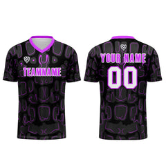 Benutzerdefinierte Schwarz Lila Fußball Trikots für Männer Frauen Personalisierte Fußball Uniformen für Erwachsene und Kind