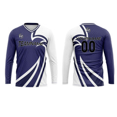 Kundenspezifisches Grau Blau Basketball Fußball Schießen langes T-Shirt für Erwachsene und Kinder