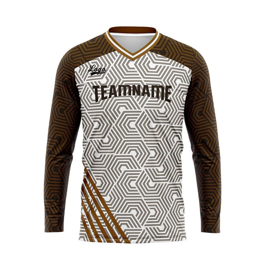 Kundenspezifisches Braun Basketball Fußball Schießen langes T-Shirt für Erwachsene und Kinder