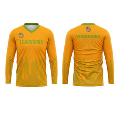 Kundenspezifisches Orange Grün Basketball Fußball Schießen langes T-Shirt für Erwachsene und Kinder