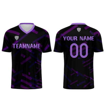 Benutzerdefinierte Schwarz Lila Fußball Trikots für Männer Frauen Personalisierte Fußball Uniformen für Erwachsene und Kind