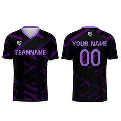 Benutzerdefinierte Schwarz Lila Fußball Trikots für Männer Frauen Personalisierte Fußball Uniformen für Erwachsene und Kind