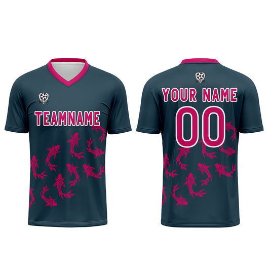 Benutzerdefinierte Universal Blau Trikots für Männer Frauen Personalisierte Fußball Uniformen für Erwachsene und Kind