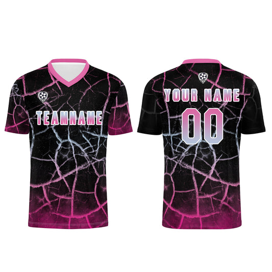Benutzerdefinierte Schwarz Rosa Trikots für Männer Frauen Personalisierte Fußball Uniformen für Erwachsene und Kind