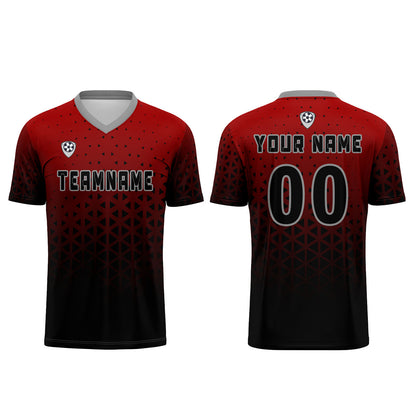 Benutzerdefinierte Rot Grau Trikots für Männer Frauen Personalisierte Fußball Uniformen für Erwachsene und Kind