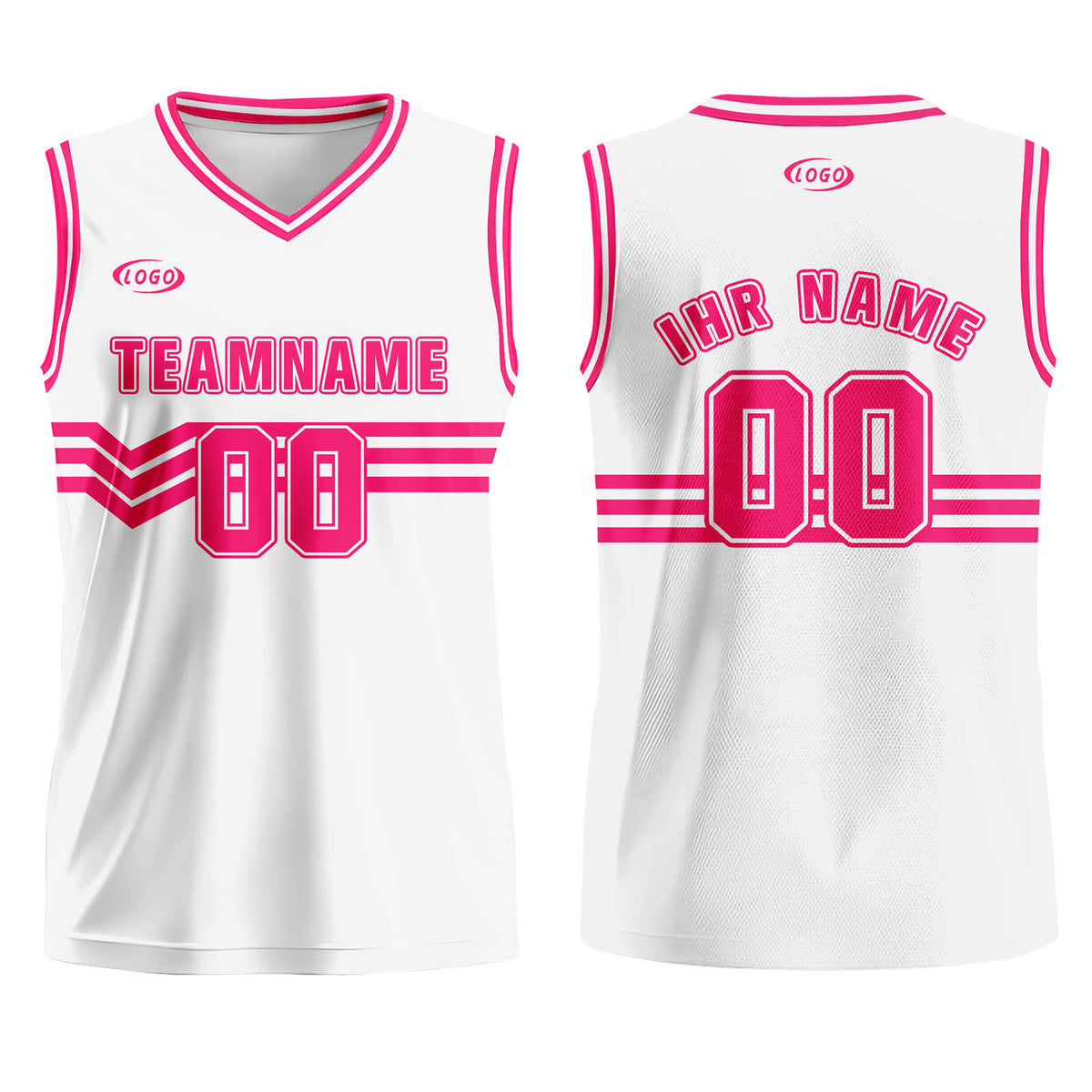 Benutzerdefinierter Weiß Rose Rot Basketball Jersey Uniform Anzug gedruckt Ihr Logo Name Nummer