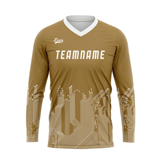 Kundenspezifisches Gold Weiß Basketball Fußball Schießen langes T-Shirt für Erwachsene und Kinder