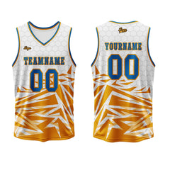Benutzerdefinierter Orange Blau Basketball Jersey Uniform Anzug gedruckt Ihr Logo Name Nummer