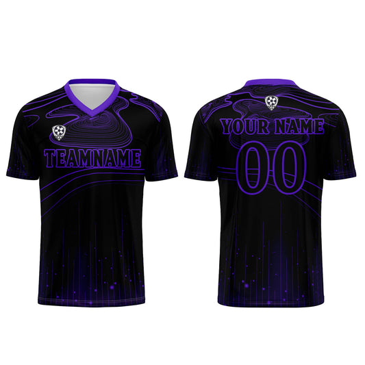 Benutzerdefinierte Schwarz Lila Trikots für Männer Frauen Personalisierte Fußball Uniformen für Erwachsene und Kind