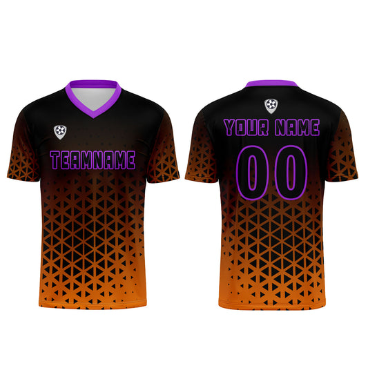 Benutzerdefinierte Orange Lila Trikots für Männer Frauen Personalisierte Fußball Uniformen für Erwachsene und Kind