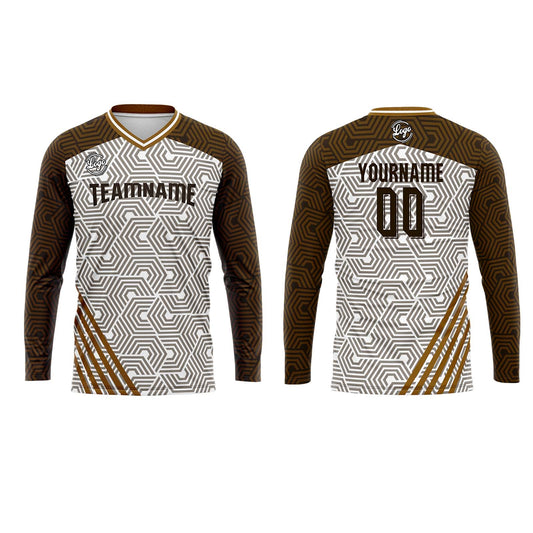 Kundenspezifisches Braun Basketball Fußball Schießen langes T-Shirt für Erwachsene und Kinder