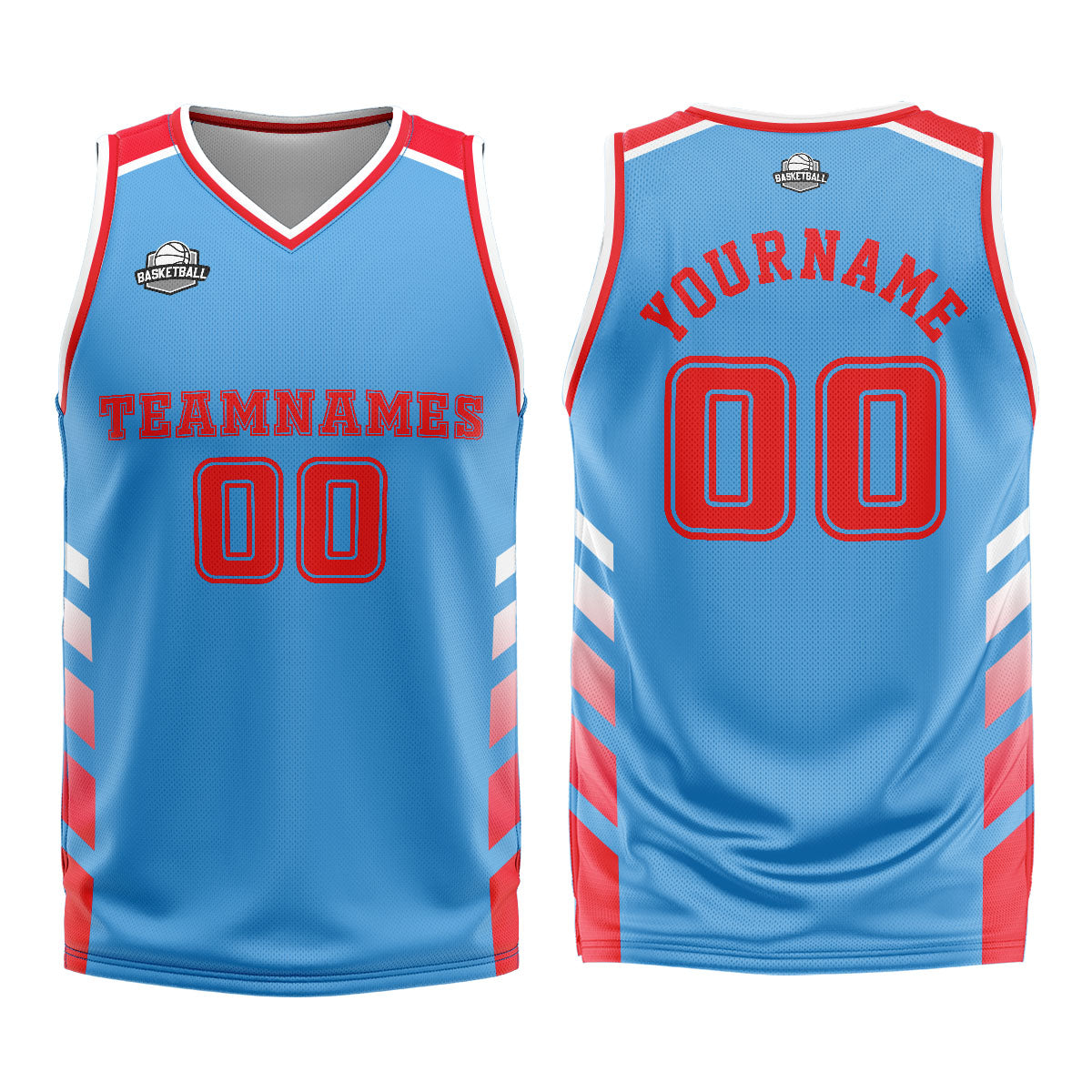 Benutzerdefinierter Blau Rot Basketball Jersey Uniform Anzug gedruckt Ihr Logo Name Nummer
