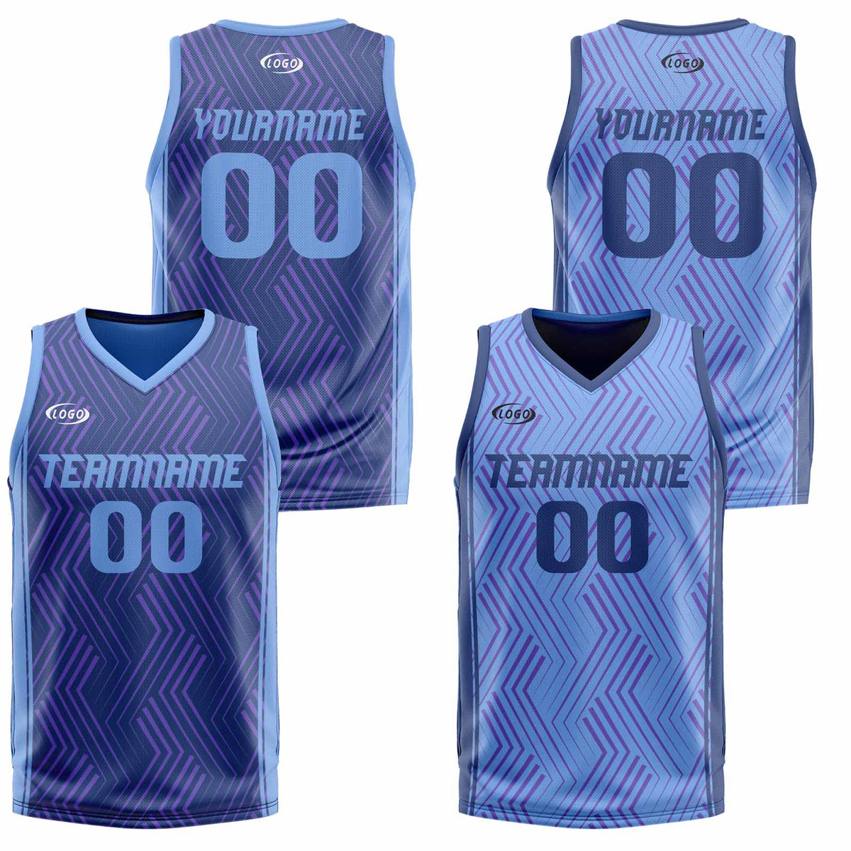 Benutzerdefinierte Marine Blau Reversible Basketball Jersey Personalisierte Drucken Name Nummer Logo