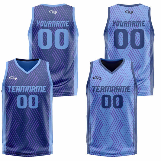 Benutzerdefinierte Marine Blau Reversible Basketball Jersey Personalisierte Drucken Name Nummer Logo