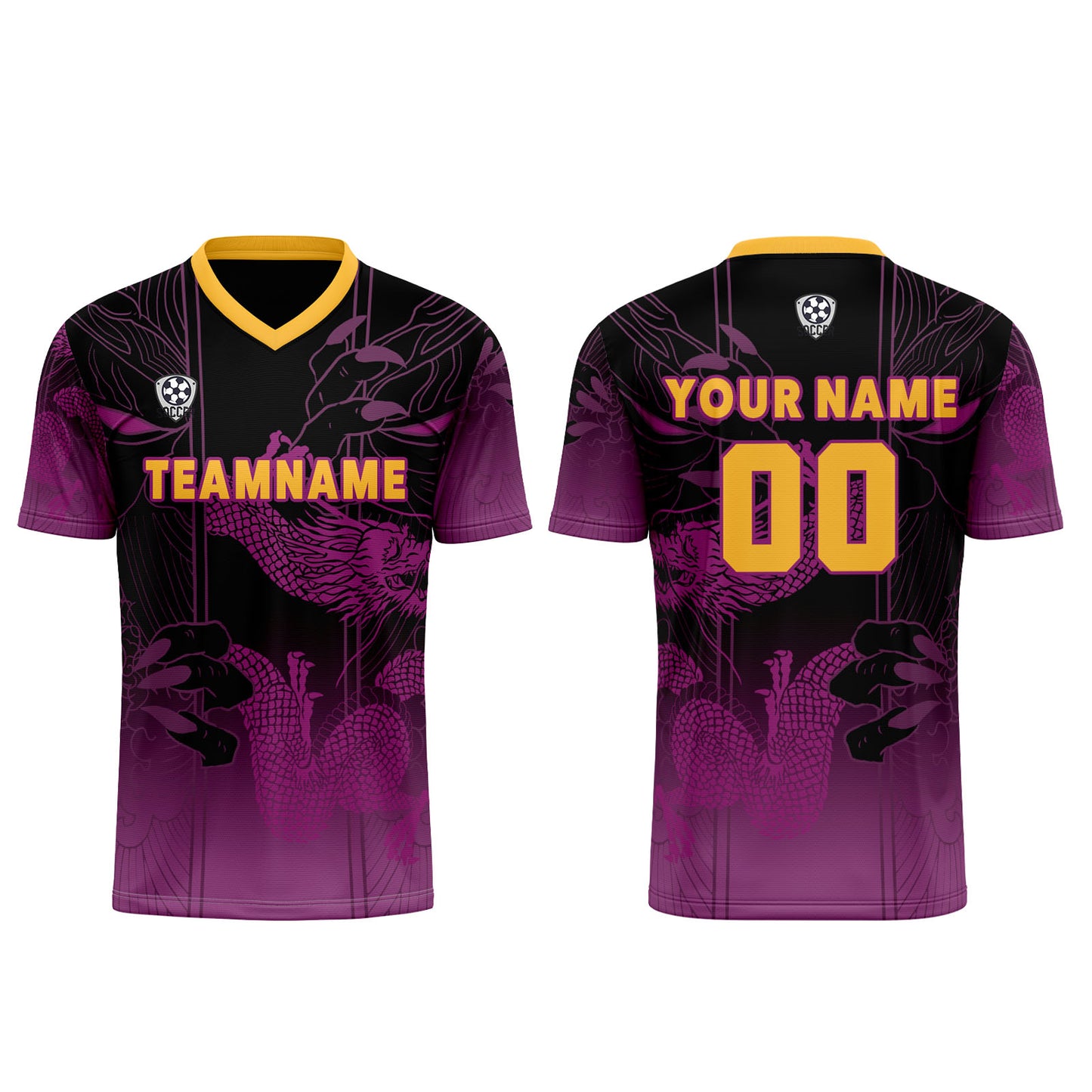 Benutzerdefinierte Lila Orange Trikots für Männer Frauen Personalisierte Fußball Uniformen für Erwachsene und Kind