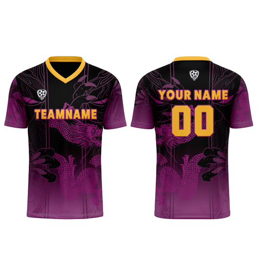 Benutzerdefinierte Lila Orange Trikots für Männer Frauen Personalisierte Fußball Uniformen für Erwachsene und Kind