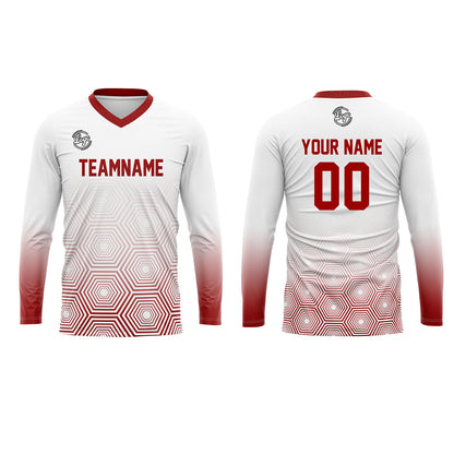 Kundenspezifisches Rot Weiß Basketball Fußball Schießen langes T-Shirt für Erwachsene und Kinder