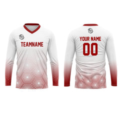 Kundenspezifisches Rot Weiß Basketball Fußball Schießen langes T-Shirt für Erwachsene und Kinder