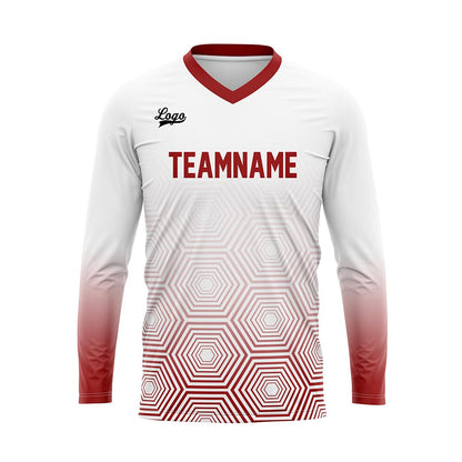Kundenspezifisches Rot Weiß Basketball Fußball Schießen langes T-Shirt für Erwachsene und Kinder