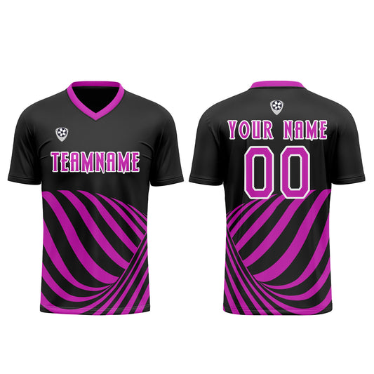 Benutzerdefinierte Schwarz Lila Trikots für Männer Frauen Personalisierte Fußball Uniformen für Erwachsene und Kind
