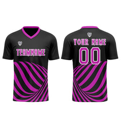 Benutzerdefinierte Schwarz Lila Trikots für Männer Frauen Personalisierte Fußball Uniformen für Erwachsene und Kind