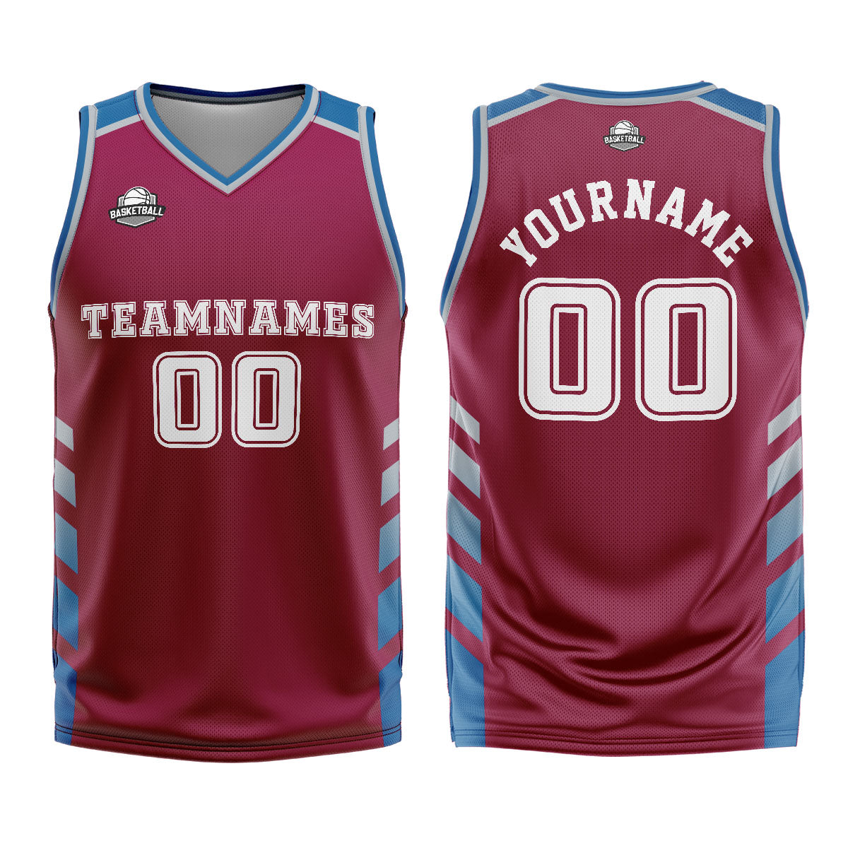 Benutzerdefinierter Lila Blau Basketball Jersey Uniform Anzug gedruckt Ihr Logo Name Nummer