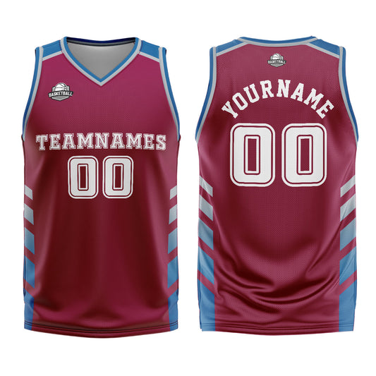 Benutzerdefinierter Lila Blau Basketball Jersey Uniform Anzug gedruckt Ihr Logo Name Nummer