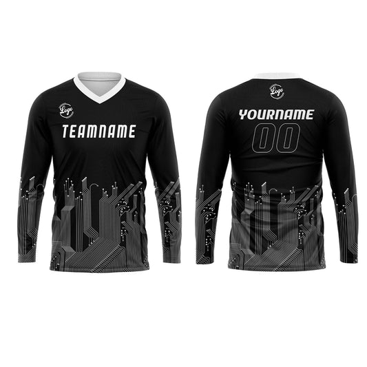 Kundenspezifisches Schwarz Weiß Basketball Fußball Schießen langes T-Shirt für Erwachsene und Kinder