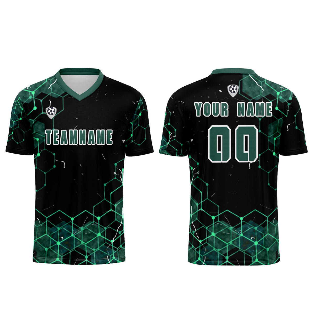 Benutzerdefinierte Dunkelgrün Trikots für Männer Frauen Personalisierte Fußball Uniformen für Erwachsene und Kind