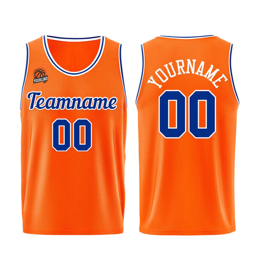 Individuelle Orange-Königliche Basketball Jersey Shorts für Männer und Frauen Gestickter und gedruckter Name, Nummer und Logo