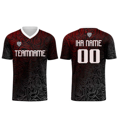 Benutzerdefinierte Rot Silber Trikots für Männer Frauen Personalisierte Fußball Uniformen für Erwachsene und Kind