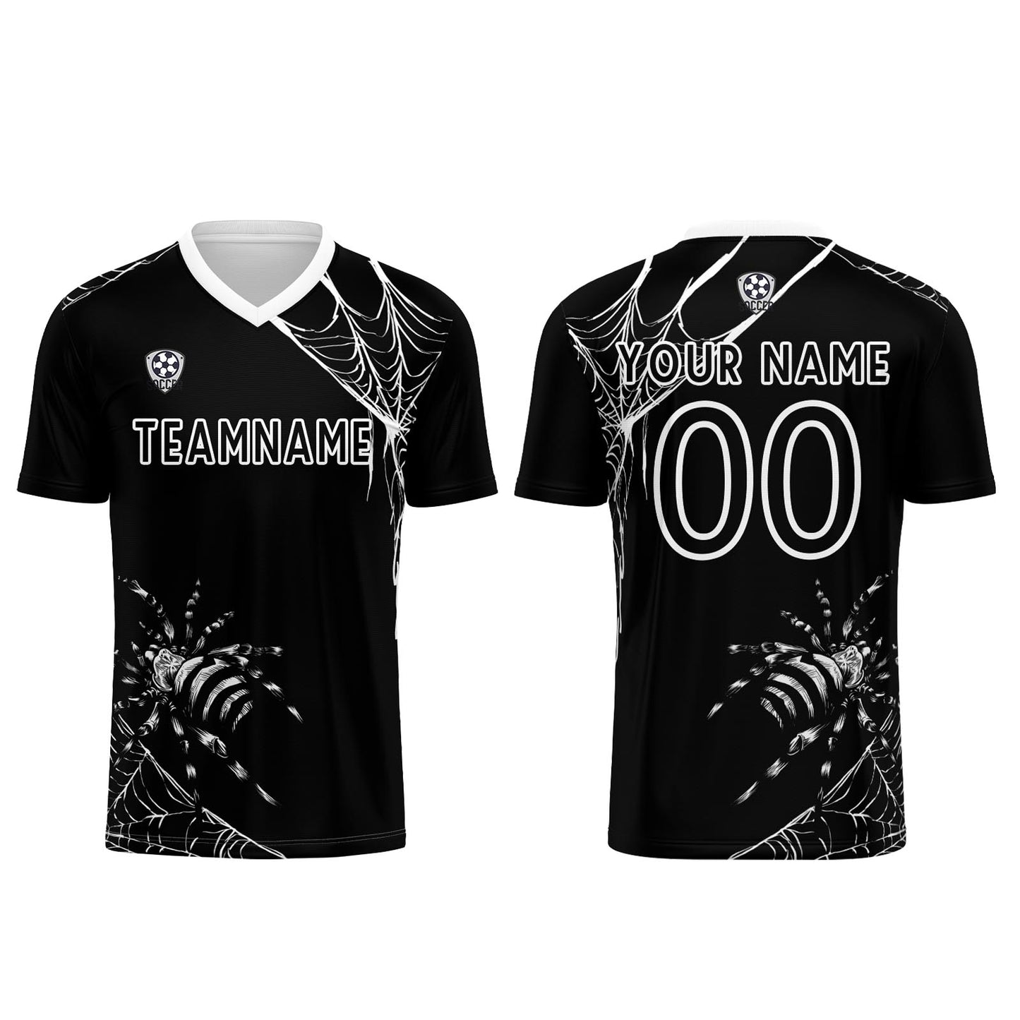 Benutzerdefinierte Schwarz Trikots für Männer Frauen Personalisierte Fußball Uniformen für Erwachsene und Kind