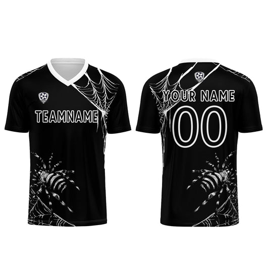 Benutzerdefinierte Schwarz Trikots für Männer Frauen Personalisierte Fußball Uniformen für Erwachsene und Kind