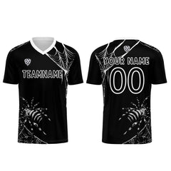 Benutzerdefinierte Schwarz Trikots für Männer Frauen Personalisierte Fußball Uniformen für Erwachsene und Kind