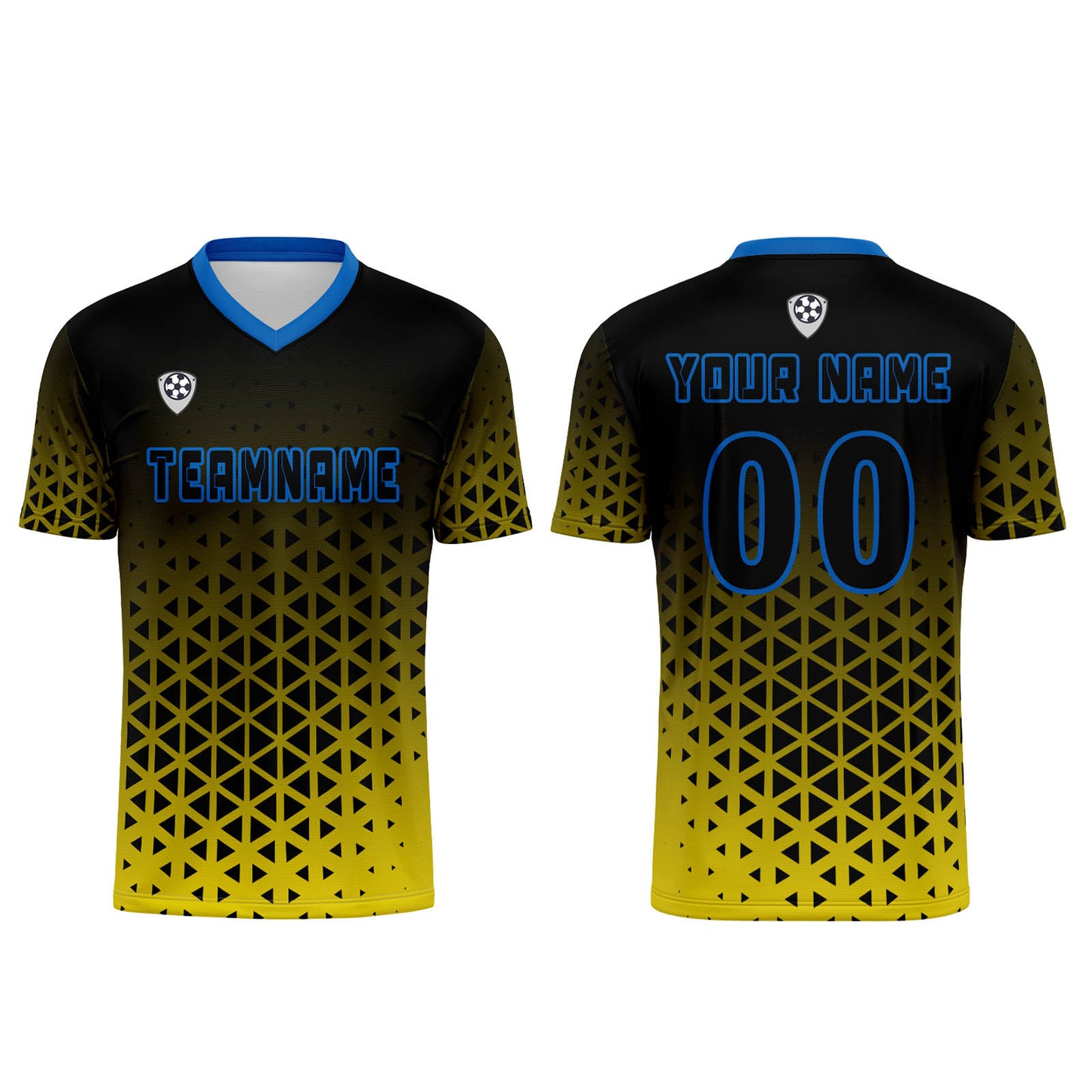 Benutzerdefinierte Gelb Blau Trikots für Männer Frauen Personalisierte Fußball Uniformen für Erwachsene und Kind