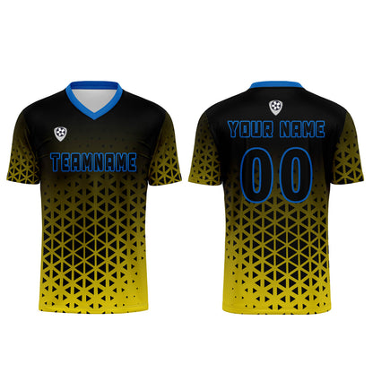 Benutzerdefinierte Gelb Blau Trikots für Männer Frauen Personalisierte Fußball Uniformen für Erwachsene und Kind