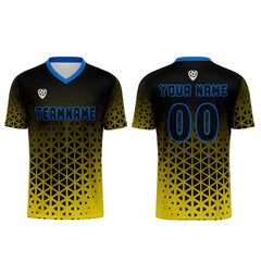 Benutzerdefinierte Gelb Blau Trikots für Männer Frauen Personalisierte Fußball Uniformen für Erwachsene und Kind