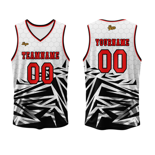 Benutzerdefinierter Rot Schwarz Basketball Jersey Uniform Anzug gedruckt Ihr Logo Name Nummer