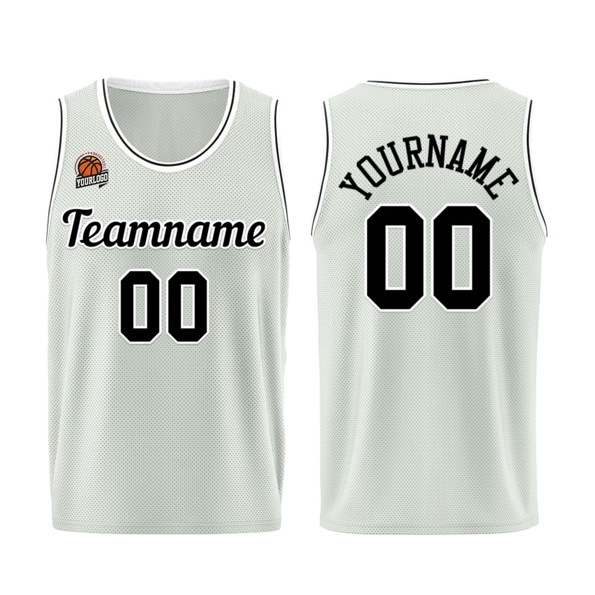 Individuelle Grau-Schwarz Basketball Jersey Shorts für Männer und Frauen Gestickter und gedruckter Name, Nummer und Logo