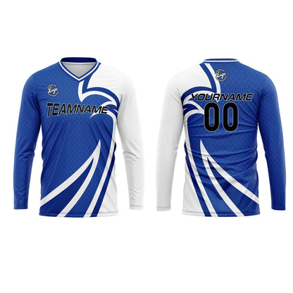 Kundenspezifisches Blau Basketball Fußball Schießen langes T-Shirt für Erwachsene und Kinder